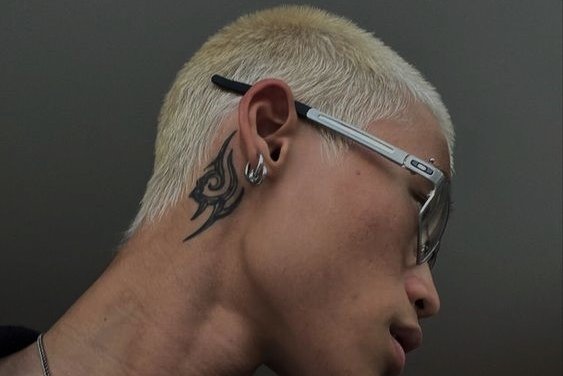 behind the ear tattoo