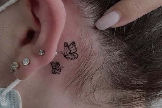 behind the ear tattoo