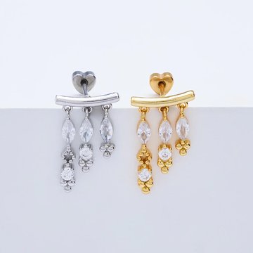 Hidden helix piercing jewelry ideas with crystal studs