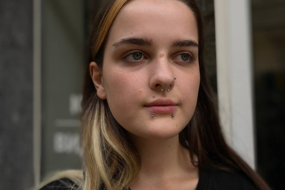Lip piercing