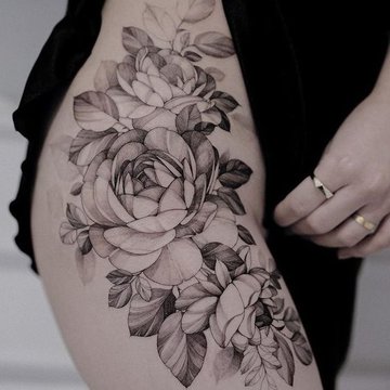 Peony tattoo