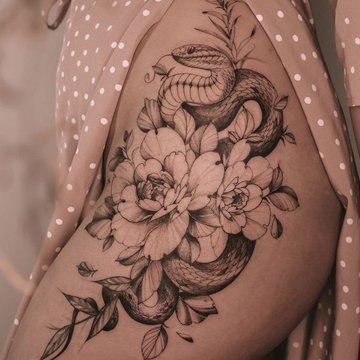 Peony tattoo