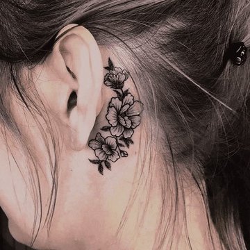 behind the ear tattoo