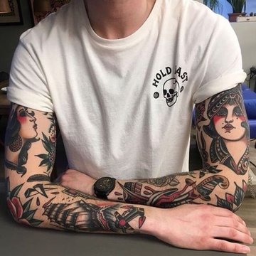 Color and monochrome tattoo