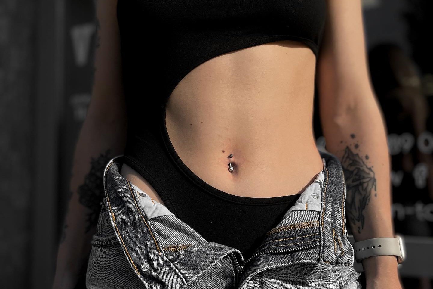Belly button piercing
