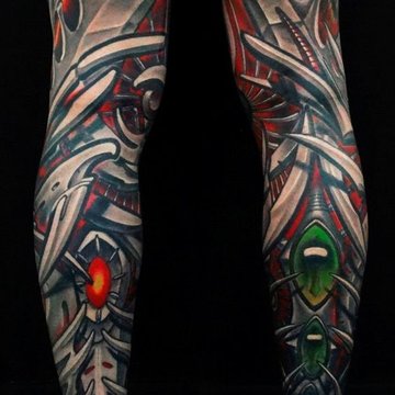 leg sleeve tattoo men