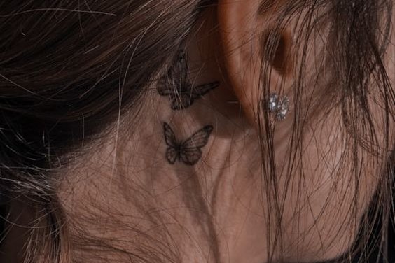 behind the ear tattoo