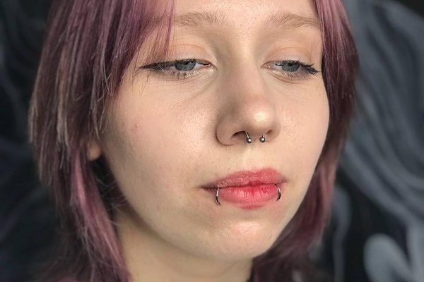 Lip piercing