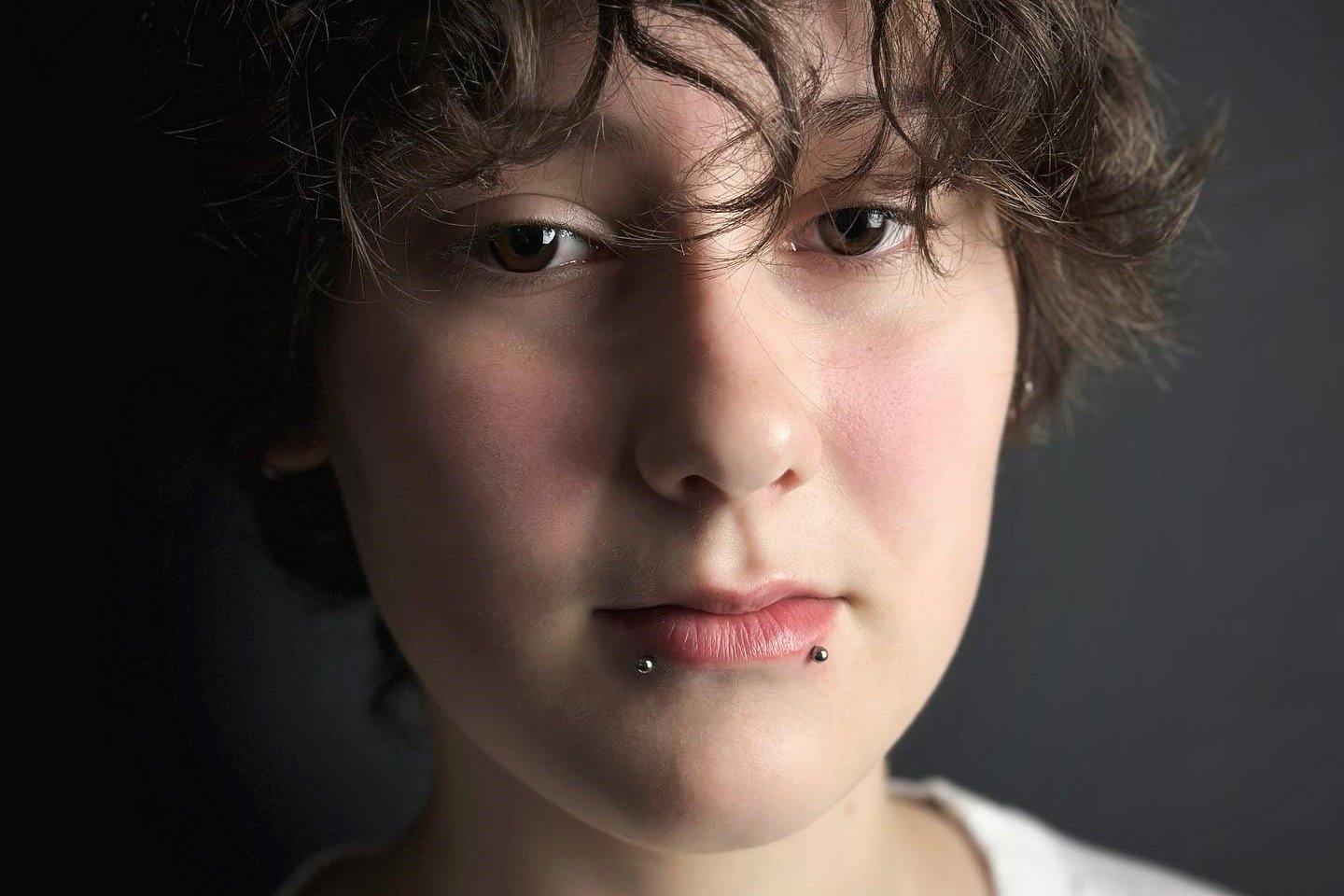 Lower lip piercing