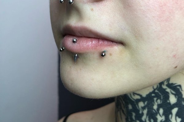 Lip piercing