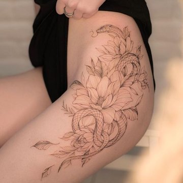 thigh tattoo for women