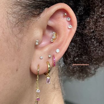 Conch and Mid Helix Piercings for men