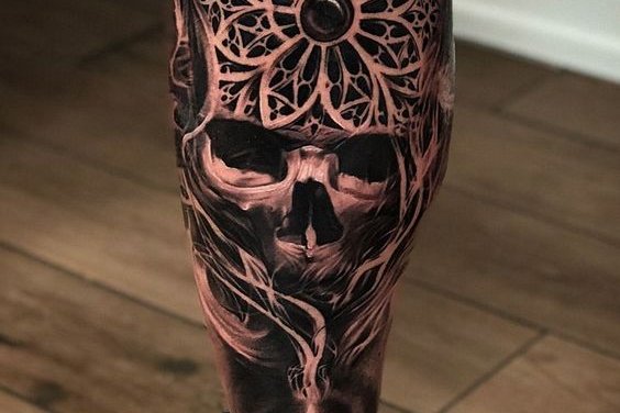 leg sleeve tattoo men