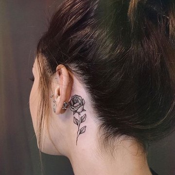 behind the ear tattoo