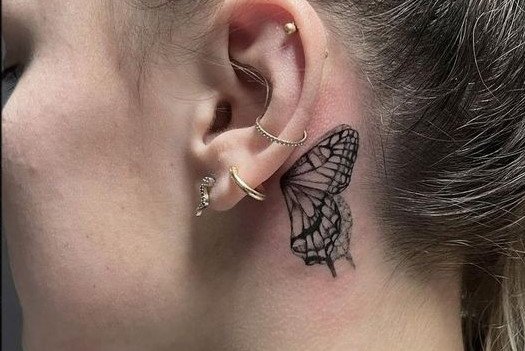 behind the ear tattoo