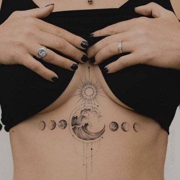 under boob tattoo design