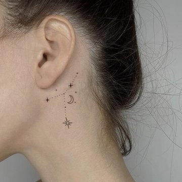 behind the ear tattoo
