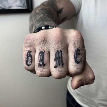 man hand tattoo design