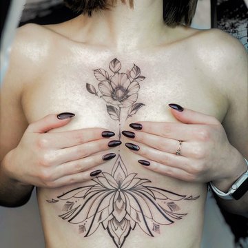 under boob tattoo design