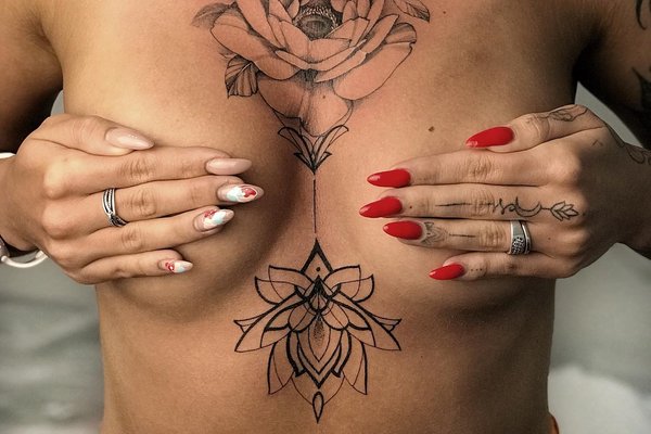 under boob tattoo design