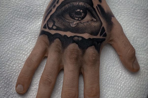 man hand tattoo design