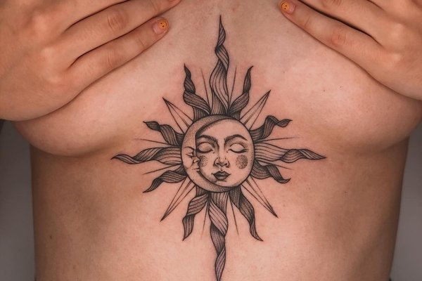 under boob tattoo design