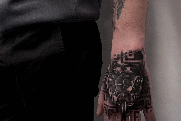 man hand tattoo design
