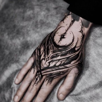 man hand tattoo design
