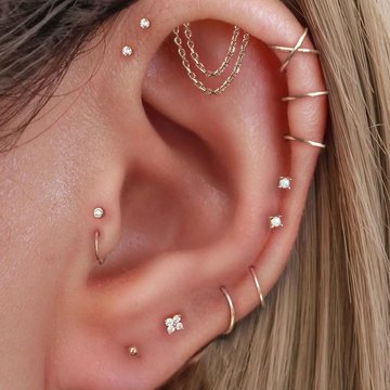 Hidden helix piercing jewelry ideas collage