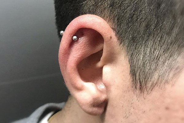 Double helix piercing men