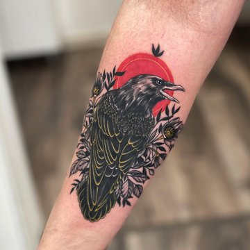 Raven tattoo design
