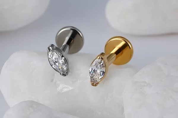 Conch and mid helix piercing jewelry ideas with crystals