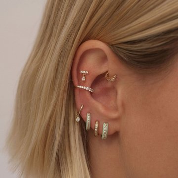 Conch and Mid Helix Piercing