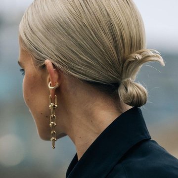 Low helix piercing back view photo